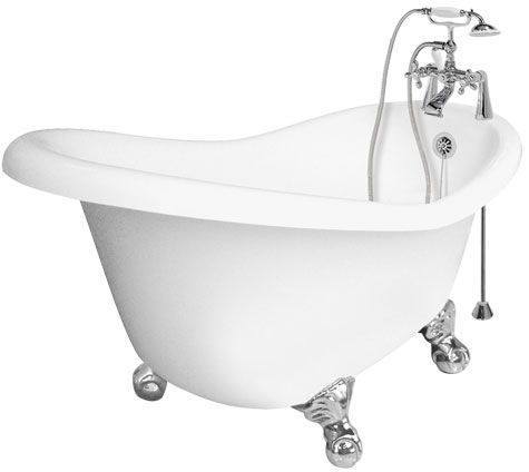 picture of the Ascot champagne massage acrylic clawfoot tub