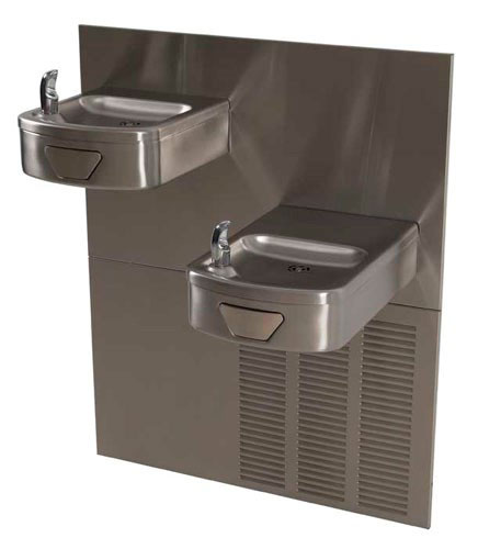 photo of bi-level contoured wall mount water cooler