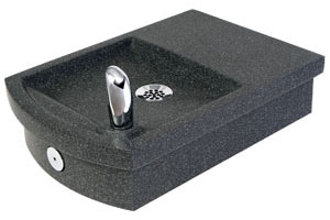 squared black wall mount drinking fountain