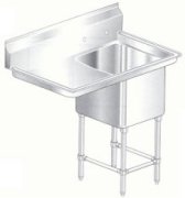 Aero single compartment NSF sinks with left drainboard