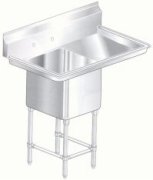Aero single compartment NSF sinks with left drainboard