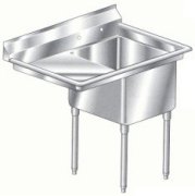 Aero single compartment NSF sinks with left drainboard