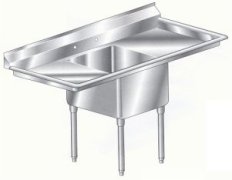 Aero single compartment NSF sinks with two drainboards