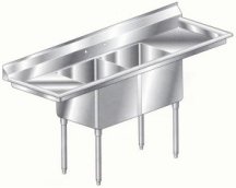 Aero double compartment NSF sinks with two drainboards