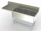 Image of Aero triple compartment NSF sink with left drainboard