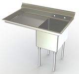 Image of Aero single compartment NSF sink with left drainboard