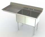 Image of Aero dual compartment NSF sink with left drainboard