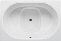 example of the Beverly two person soaking tub, shown in white with drain