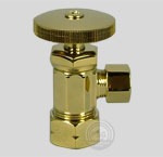 sample of polished brass angle stop