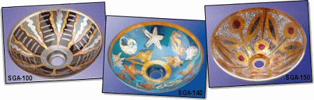 crystal art glass basin sinks