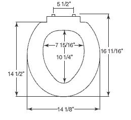 here are the dimensions for this American Standard Vent-Away toilet seat dimensions for flat back Vent-Away toilet seat