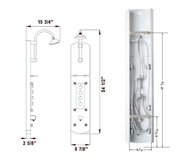 Designer Shower Columns With Hand Shower