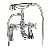 Chrome tub filler with vintage handles