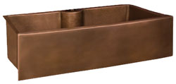 Front view of the Julienne single bowl copper sink