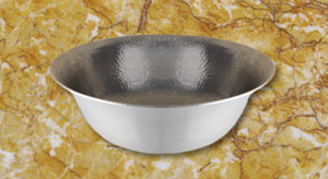 hammered pewter vessel sink
