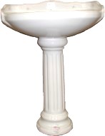 hand decorated pedetal lavatory sink called Barclay Victoria 3-458WO