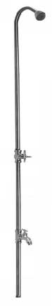 Photo of beach shower with cross handle and hose bibb