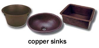 Belle Foret copper sinks
