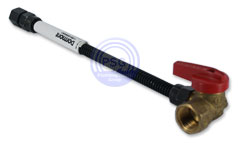black coated gas flex with flare shut-off valve and flare fitting