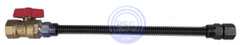 black coated gas flex with flare shut-off valve and flare fitting