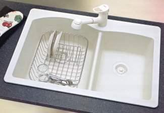 crockery basket in kitchen sink
