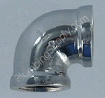 chrome 90 degree brass fitting
