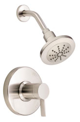 Example of single handle shower trim, shown in chrome