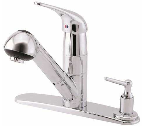 Danze Melrose pull-out kitchen faucet an image of the Danze Melrose pull-out kitchen faucet