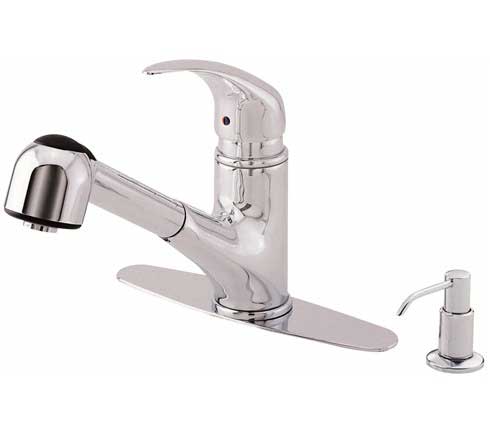 Danze Melrose pull-out kitchen faucet an image of the Danze Melrose pull-out kitchen faucet