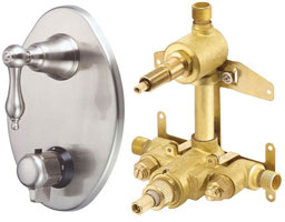 Danze Fairmont Two Handle Thermostatic Shower Kit in Brushed Nickel