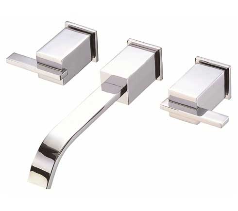 Danze Sirius Two Handle Wall Mount Lavatory Faucet, shown in Chrome