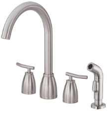 Sonora Two Handle Kitchen Faucet, shown in Stainless Steel