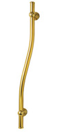 image of the designer wave grab bar, shown in polished brass