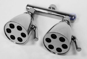 Polished chrome 6-jet dual showerhead