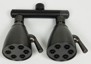Oil-rubbed bronze 6-jet dual showerhead