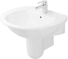 example of a single hole Darling washbasin, shown in white