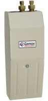 image of the AccuMix tankless water heater with top mount fittings