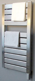Vega series electric towel warmer Vega series electric towel warmer, shown in brushed stainless steel