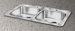 Example of an ADA compliant double bowl celebrity sink
