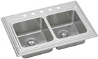 heavy duty double bowl kitchen sink with 5 faucet holes