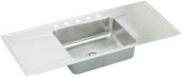 single bowl kitchen sink with dual drainboards and 5 faucet holes