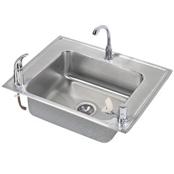 Example of triple ledge single bowl fountain sink - ADA compliant