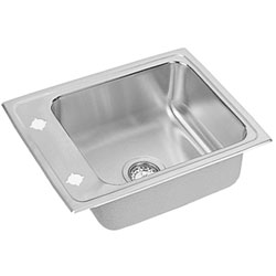 Example of single bowl two hole classroom style sink