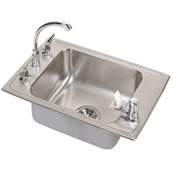 Example of a single bowl handicap accessible sink with bubbler