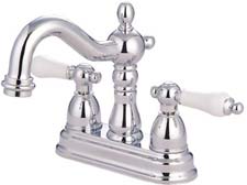 image of EB1601PL 4-inch centerset lav faucet - porcelain lever handles