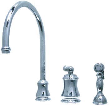 image of ES3811ALBS widespread kitchen faucet with brass sprayer