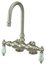 hi-rise spout leg tub filler 3-3/8 inch center with 2-inch riser - lever handles
