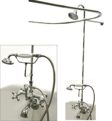 image of EDK1141AX Element of Design vintage shower package w/ cross handles