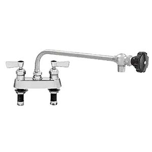 Fisher 4 inch center to center deck mount faucets with control swing spout