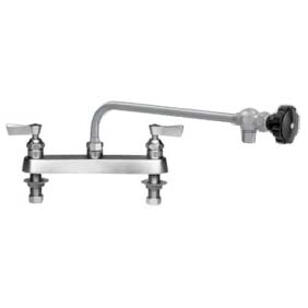 Fisher 8 inch center to center deck mount faucet with control swing spout - lead free